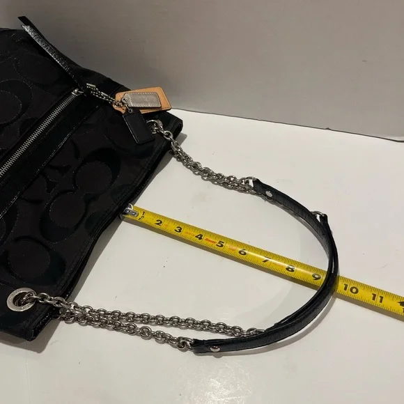 Coach Poppy Signature Logo Canvas Shoulder Bag - Picture 13 of 16